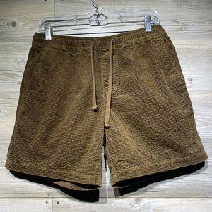 Katin Corduroy Patio Shorts Men’s Small 6” Brown Drawstring Textured Grid Surfer